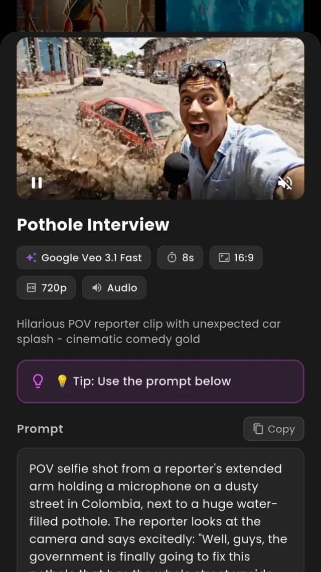 VIBE app home screen showing AI model selection